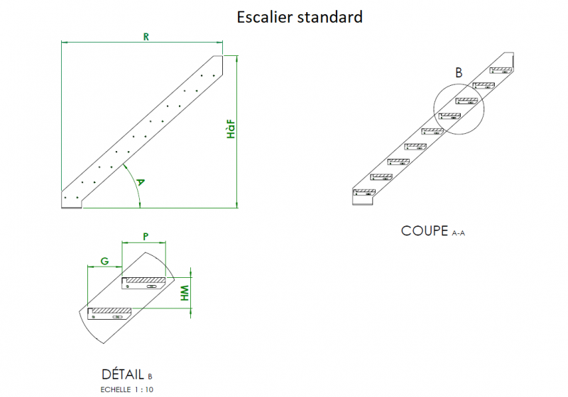 Escalier Acier Droit Industriel Configurable Galvanis Ou Couleur